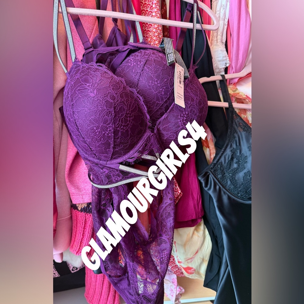 Purple shine push up teddy NWT size XL from Victoria’s Secret - Picture 2 of 4